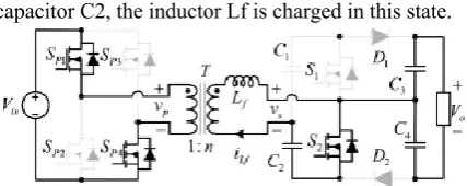 Fig. 6: Equivalent circuit of switching state in State 1 [T0, 