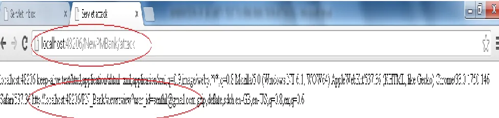 Fig 6 shows one message to the victim from the review page. When the victim clicks the „More Details....‟ he dragged to the malicious website to steal the session id