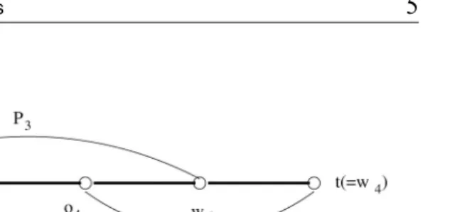 Figure 1. A graph with its link paths identified for source s and target t.