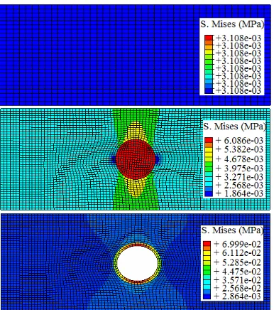 Figure 4:  2D tactile images a) the tissue itself, b) tissue including a tumor, c) tissue including an artery (tactile image c is related to time 0.425 second)