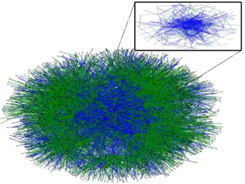 Figure 5.1: MSM Network Visualization. Inset represents edges restricted to the 245 egos.