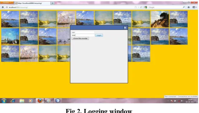 Fig 2. Logging window 