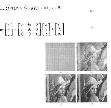 Fig. 1  The initial image (a). and the first (b). second (c). and tenth (d) iteration at the encoding transformations 