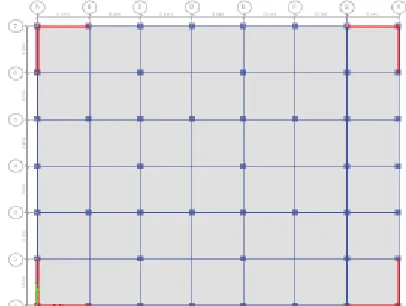 Fig -8: Plan of both shear walls and floating columns structure Model IV 