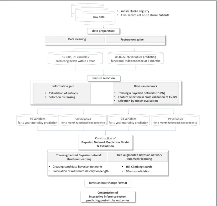 FIGURE 1 | Process of a prediction system for post-stroke outcomes.