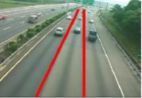Fig 1 Road scene image (adapted from [2]) Most roads such as highways have at least two lanes, one for traffic in each direction, separated by lane markings