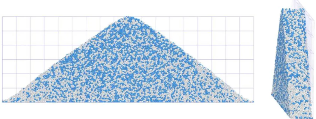 Fig. 11. A thin layer from the front side of the heap is selected and discretised. 