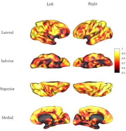 Figure 1. Test-retest reliability (ICC) of surface-based cortical thickness estimation