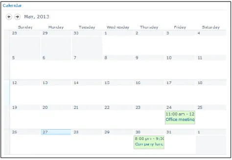Figure 9 – Monthly calendar