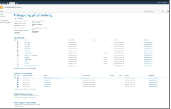 Figure 13 – Project page