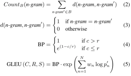 Table 3: Correlation of metrics with the humanranking (excluding the reference), as calculatedwith Pearson’s r and Spearman’s ρ.