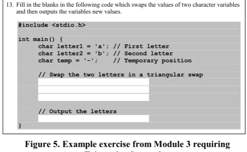 Figure 5. Example exercise from Module 3 requiring 