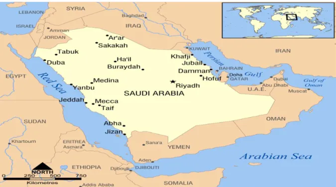 Figure 1.1 Map of Saudi Arabia 
