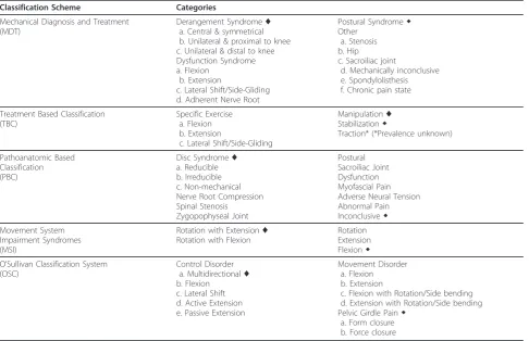 Table 2 Classification categories