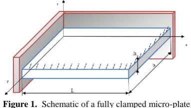 Figure 1.   Schematic of a fully clamped micro-plate 