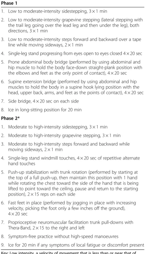 Table 2 Rehabilitation programme