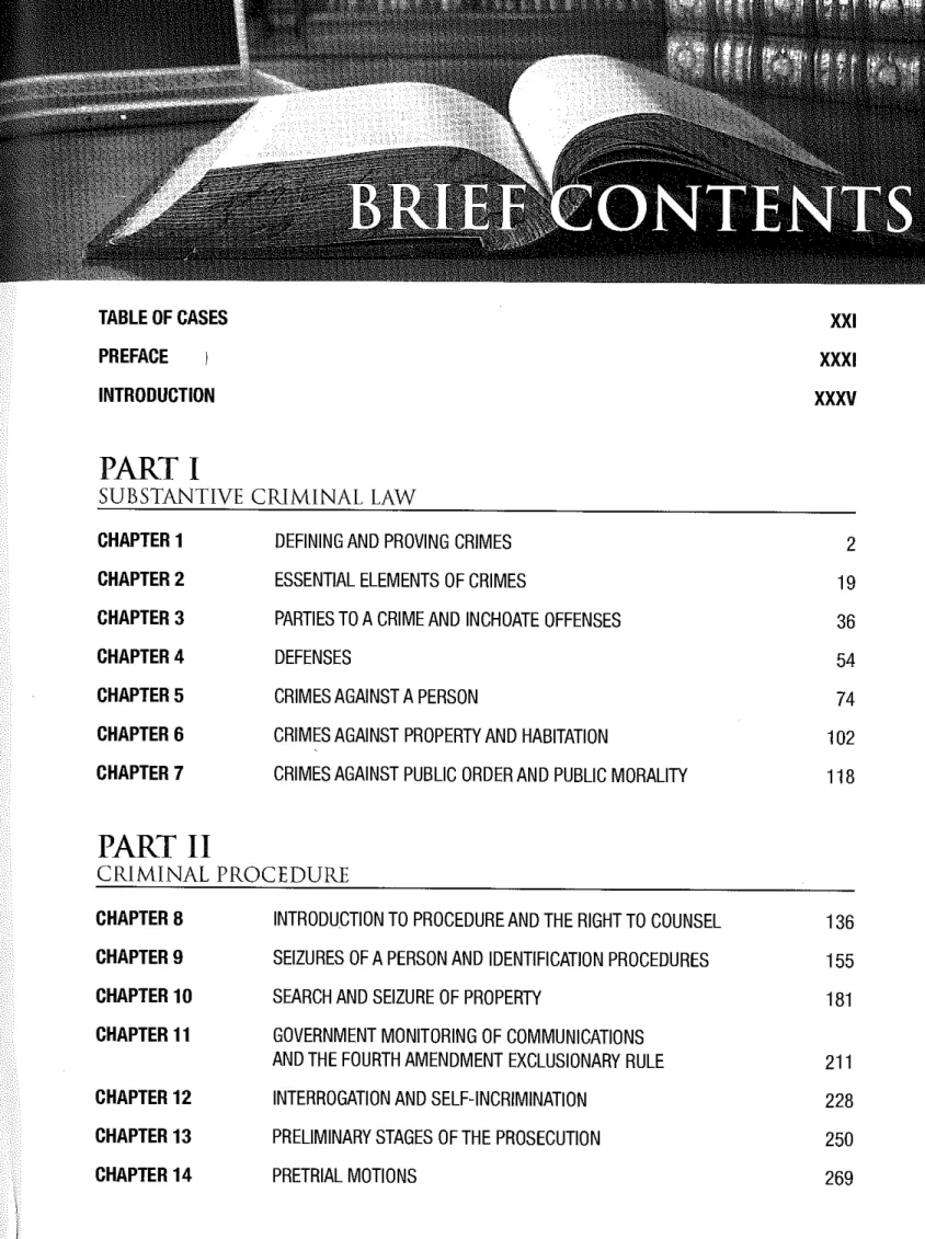 TABLE OF CASES  PREFACE 