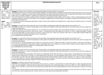 Figure 11 An example teaching plan for village awareness events