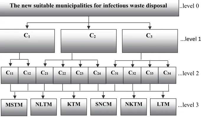 Fig. 11. A hierarchy for selecting location for infectious waste disposal  