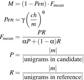 Table 1: Spearman’s correlation co-efﬁcient of au-tomatic evaluation measures against human judge-ments