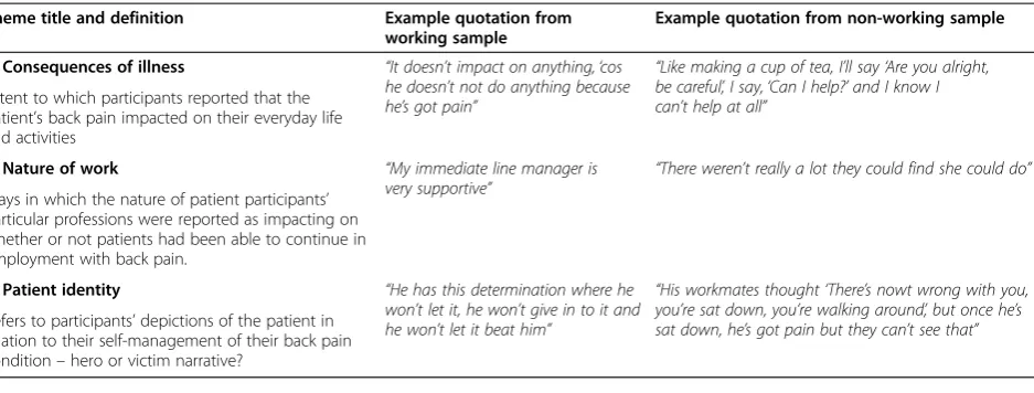 Table 2 Definition of themes and examples