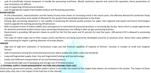 TABLE 1: FRIEDMAN TEST FOR SIGNIFICANT DIFFERENCE BETWEEN MEAN RANKS TOWARDS REASON OF EXTERNAL FACTORS INFLUENCING FOOD LOSSES 