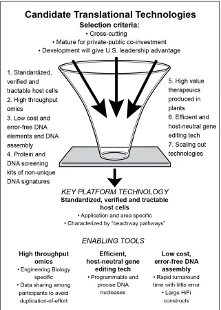 Figure 2: A Range of Candidate Translational Technologies were reduced to a Key Platform Technology and Enabling Tools 