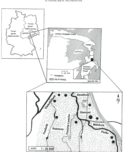 Fig. 1. Situation of the investigation area (�investigation area).