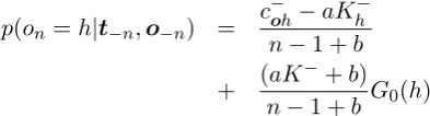 Figure 2 follow a similar pattern. Note howeverThe distributions over the other two factors inthat these distributions don’t condition on the cur-rent source word, and consequently have fewerlevels of backoff
