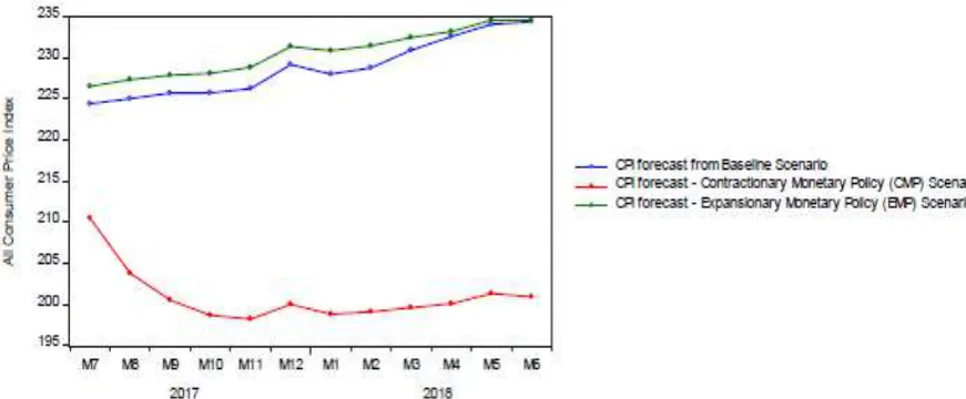 Figure 1: Effects of Monetary Policy Scenarios on All items Consumer Price Index 