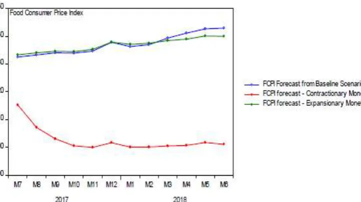 Figure 3: Effects of Monetary Policy Scenarios on Food Consumer Price Index 