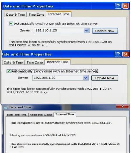 Fig. 16 Screesynchronized tenshot of “dateto the standalone and time” one time server