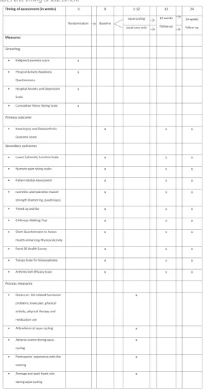 Table 2 Overview of measures and timing of assessment