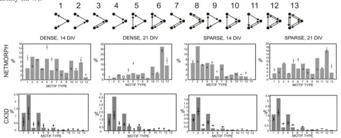 Table 1. Computed measures (mean ± standard deviation). Each row corresponds one of two simulators, one time point, and small (100 cells) or large (10000 cells) networks