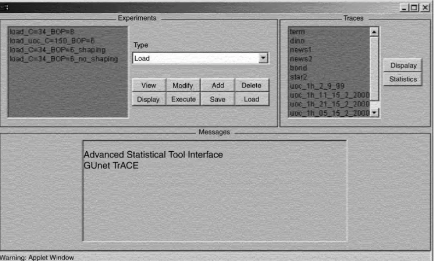 Fig. 9. The web-based tool’s interface. The upper left box is the experiments box from which the user can create, save, and execute experiments