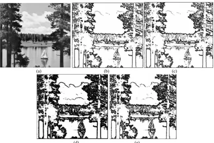 Figure 7. (a) Original Image (b) Prewitt method (c) Sobel method (d) Canny method (e) proposed method