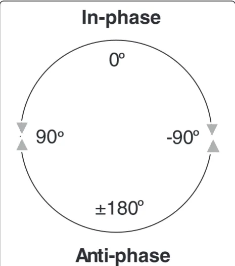 Figure 1 Illustration of relative phase – in-phase and anti-phase.