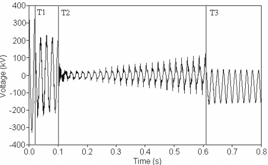 Fig. 2 Voltage waveform of the faulty phase a during a single phase to ground arcing fault