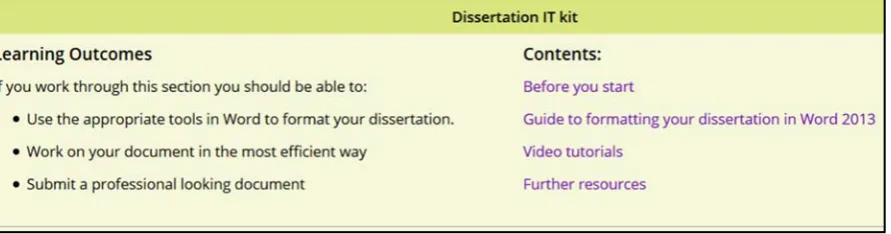 Figure 1 Dissertation Kit Learning Object 