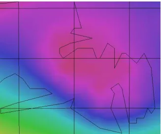 Figure 4.1. Colour fill representation of NZGeoid05 over the study area. 
