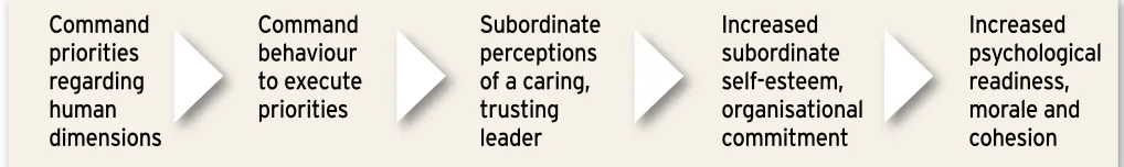 Figure 2.  Flowchart of the relationship between command priorities and human dimensions outcomes in subordinates