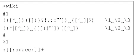 Figure 1: Simpliﬁed examples of tokenization rules.
