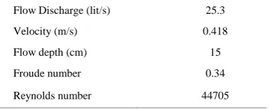 TABLE 1. Hydraulic characteristic of the tests 