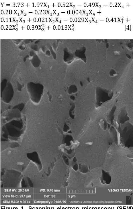 Figure 1. Scanning electron microscopy (SEM) image of activated carbon (AC) 