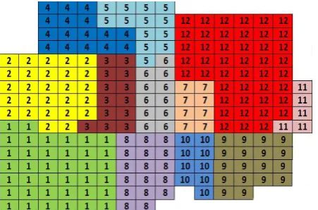 Figure 4.  Layout obtained from CRAFT software (Cost = 87963)  