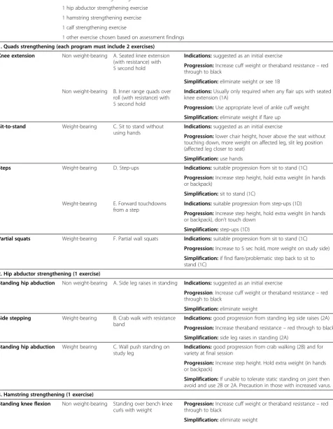 Table 2 Home exercise program protocol