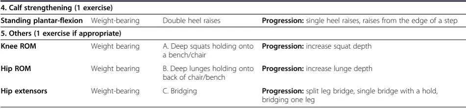 Table 2 Home exercise program protocol (Continued)