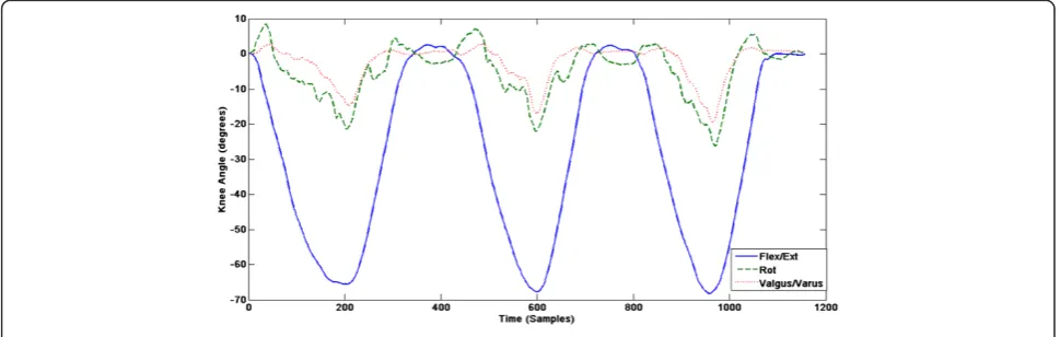 Figure 2 A single participant’s knee kinematics during single leg squatting.