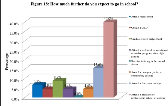 Figure 18: How much further do you expect to go in school? 