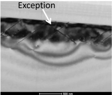 Figure 7. A bright field TEM of the specimen deposited onto a vicinal substrate. 